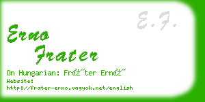 erno frater business card